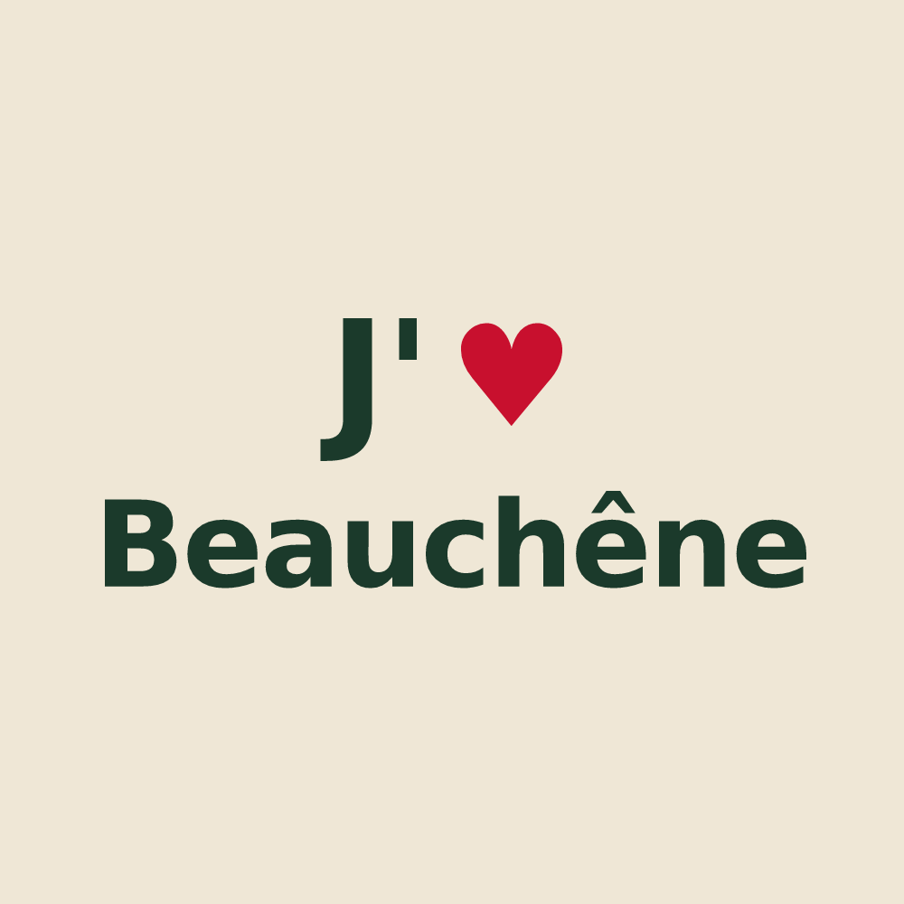 Tote bag personnalisé Beauchêne — design J'aime Beauchêne