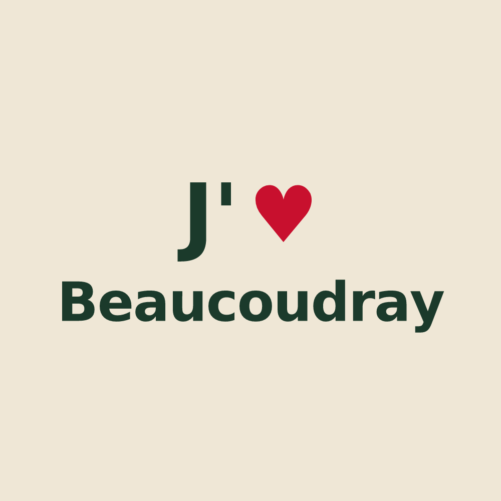 Tote bag personnalisé Beaucoudray — design J'aime Beaucoudray