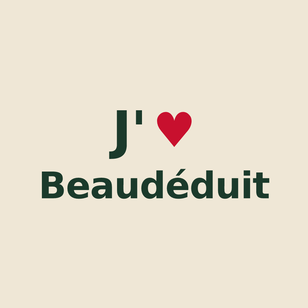 Tote bag personnalisé Beaudéduit — design J'aime Beaudéduit