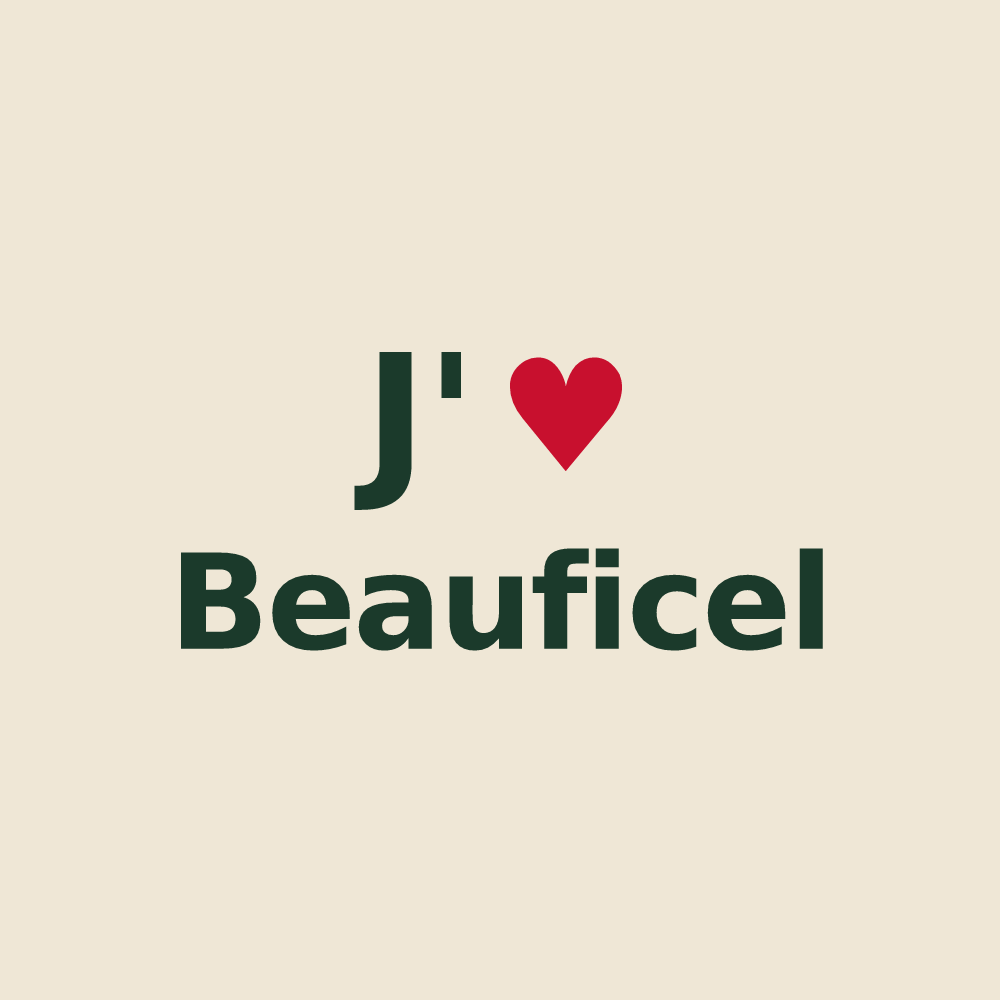 Tote bag personnalisé Beauficel — design J'aime Beauficel