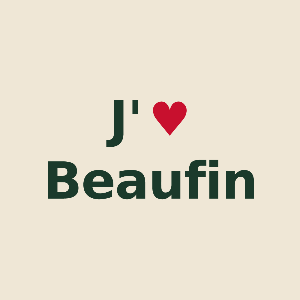 Tote bag personnalisé Beaufin — design J'aime Beaufin