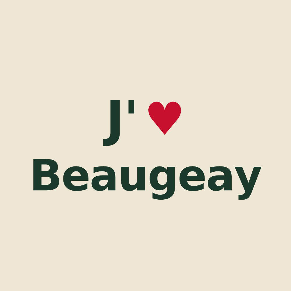 Tote bag personnalisé Beaugeay — design J'aime Beaugeay