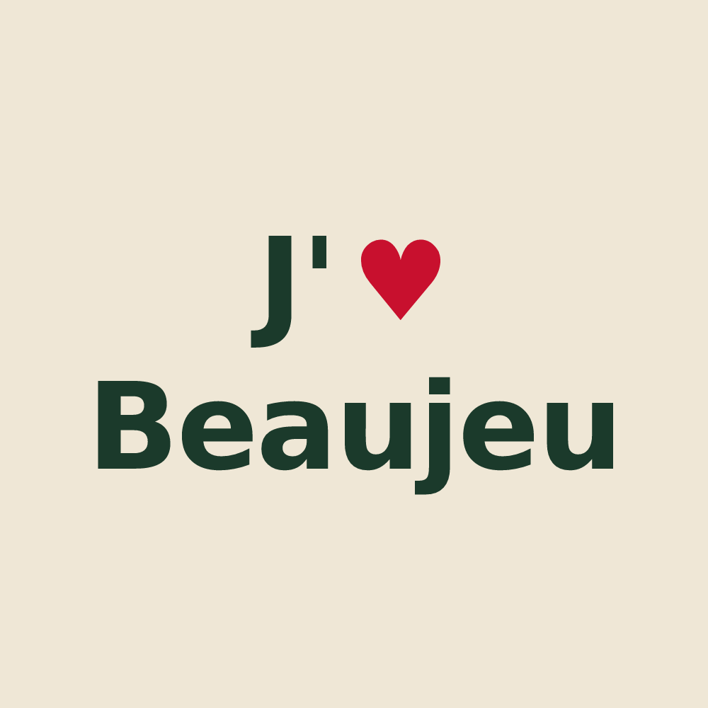 Tote bag personnalisé Beaujeu — design J'aime Beaujeu