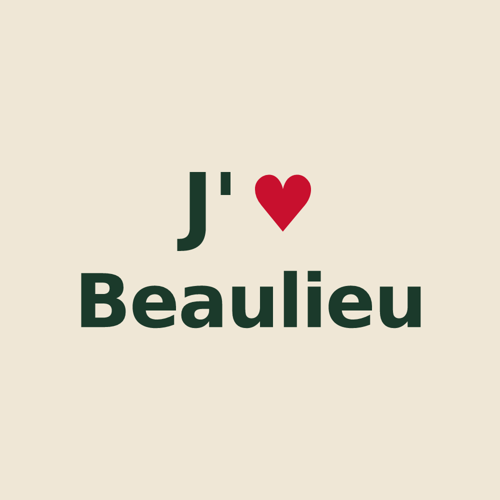 Tote bag personnalisé Beaulieu — design J'aime Beaulieu