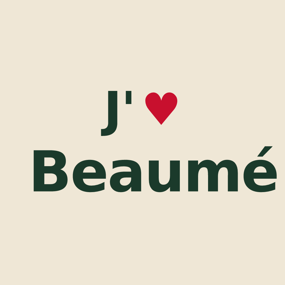 Tote bag personnalisé Beaumé — design J'aime Beaumé