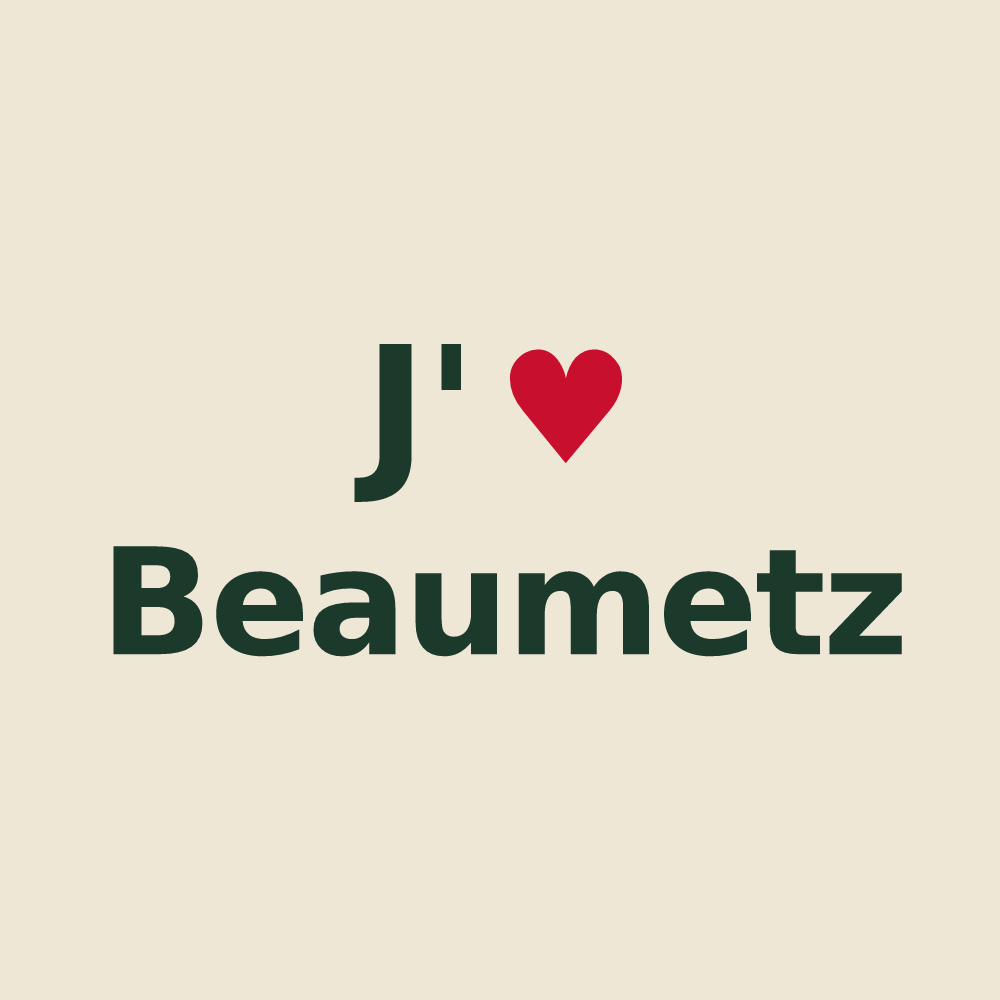 Tote bag personnalisé Beaumetz — design J'aime Beaumetz