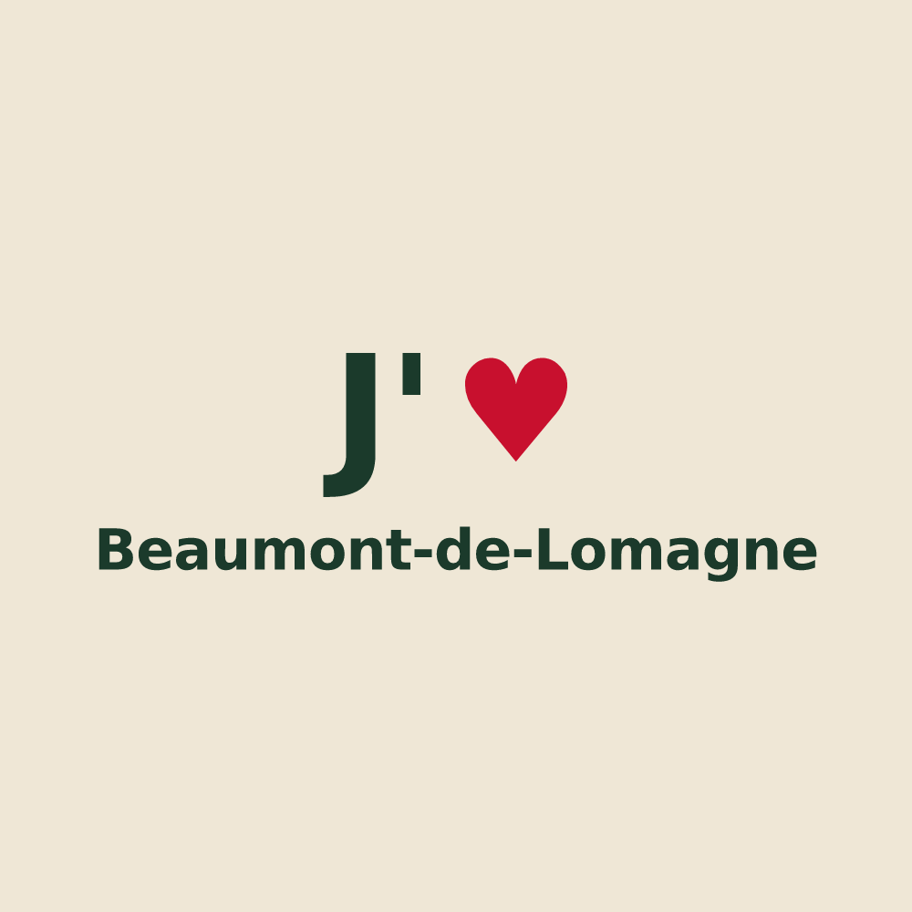 Tote bag personnalisé Beaumont-de-Lomagne — design J'aime Beaumont-de-Lomagne
