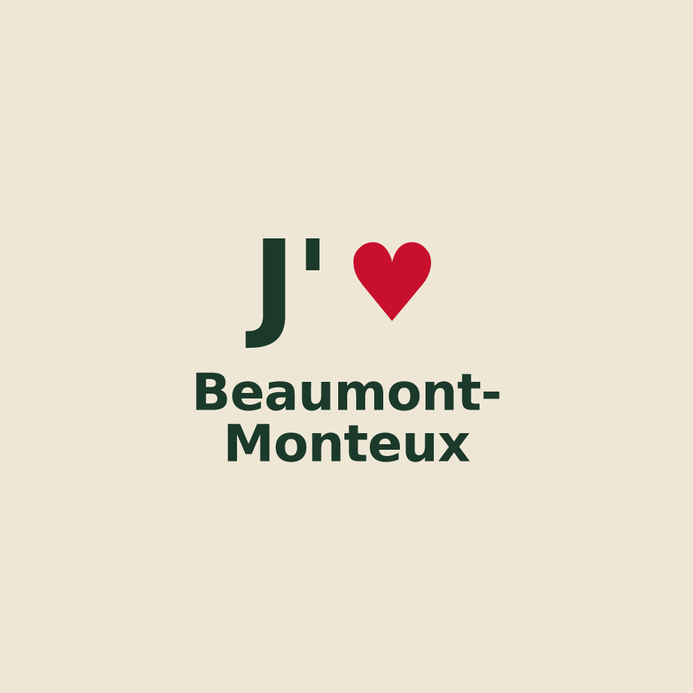 Tote bag personnalisé Beaumont-Monteux — design J'aime Beaumont-Monteux