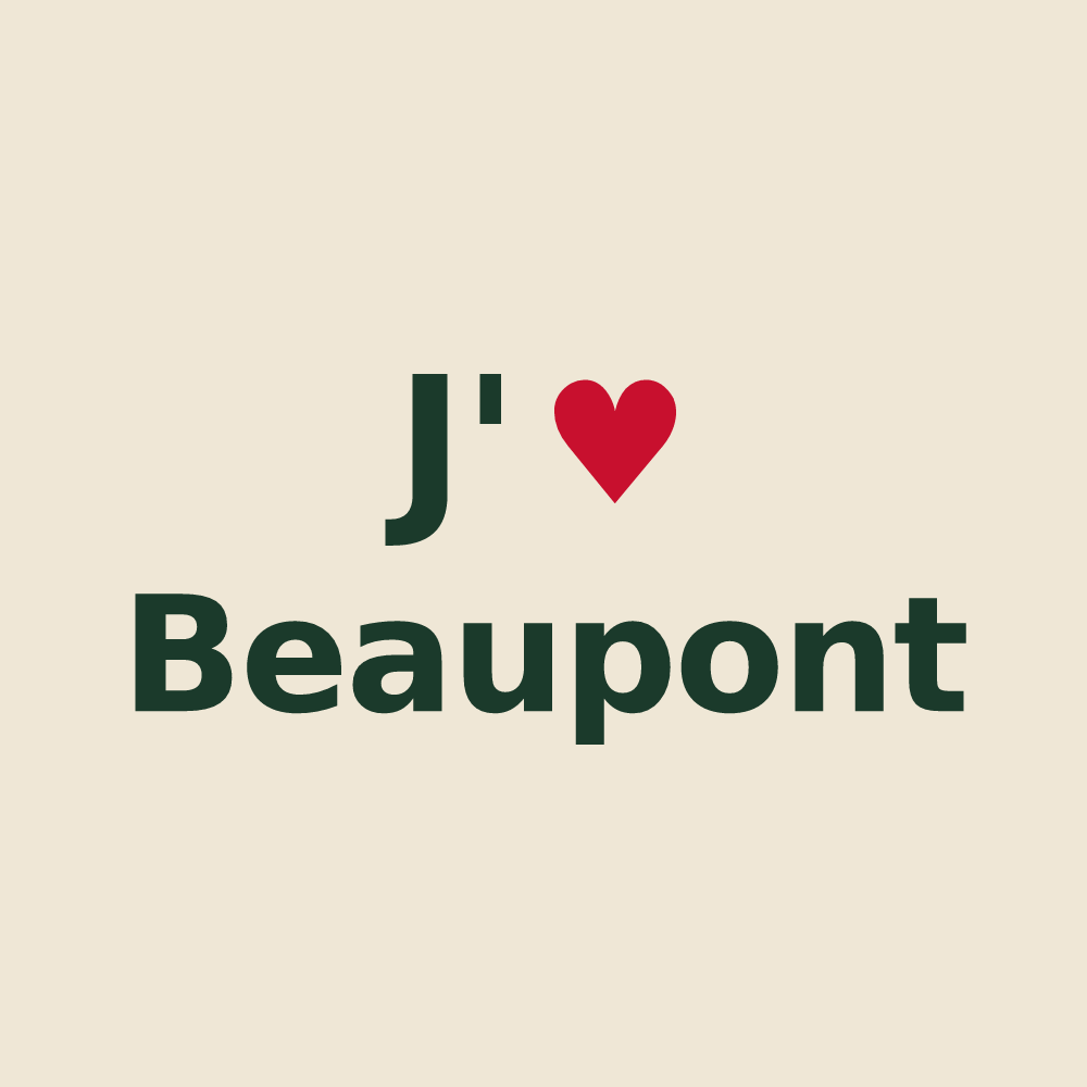 Tote bag personnalisé Beaupont — design J'aime Beaupont