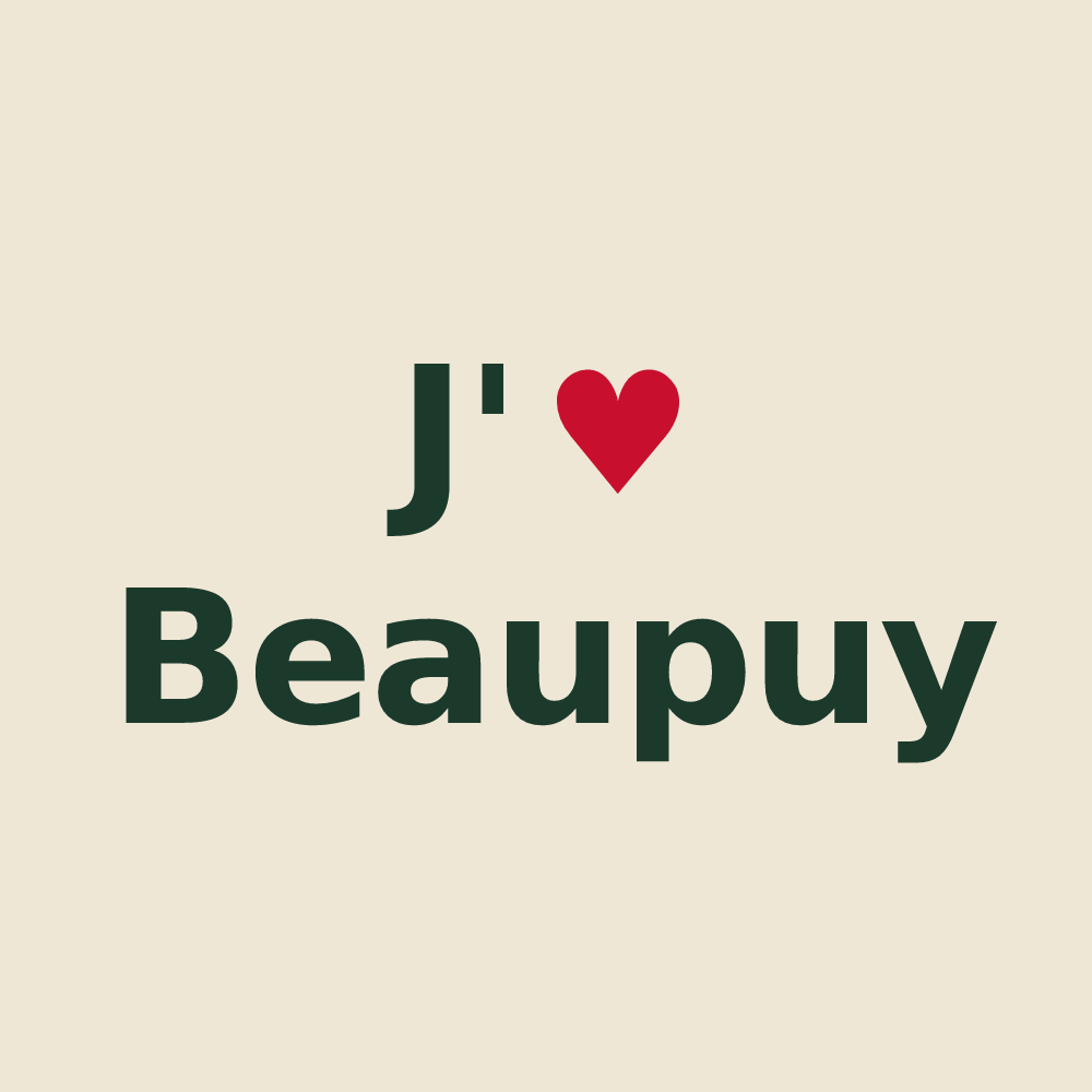 Tote bag personnalisé Beaupuy — design J'aime Beaupuy