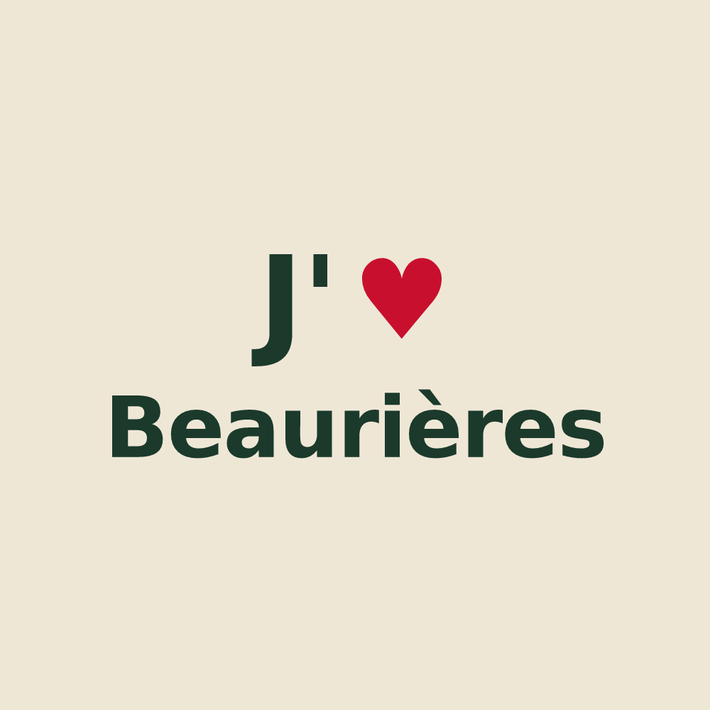 Tote bag personnalisé Beaurières — design J'aime Beaurières