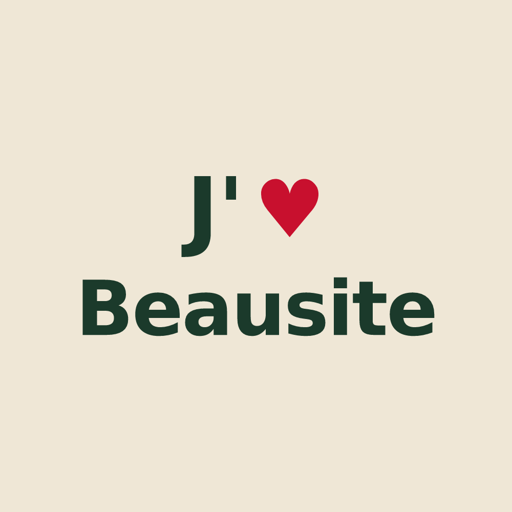 Tote bag personnalisé Beausite — design J'aime Beausite