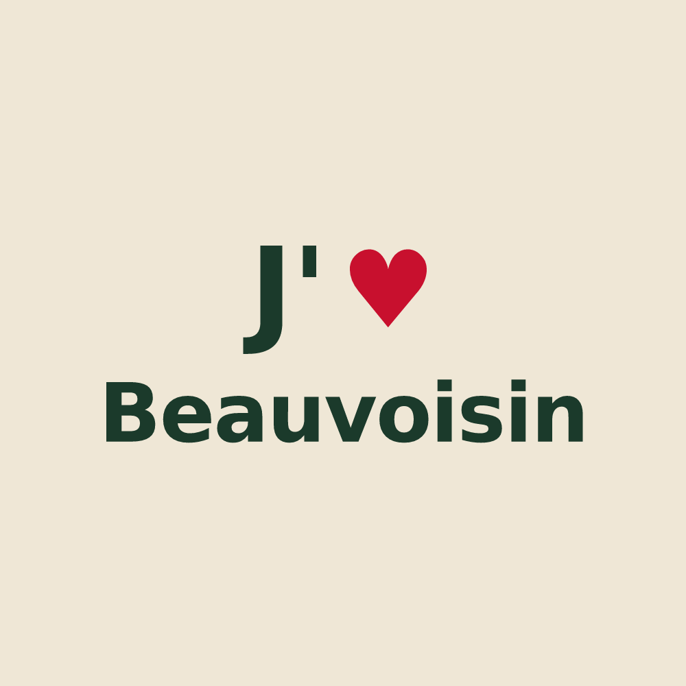 Tote bag personnalisé Beauvoisin — design J'aime Beauvoisin