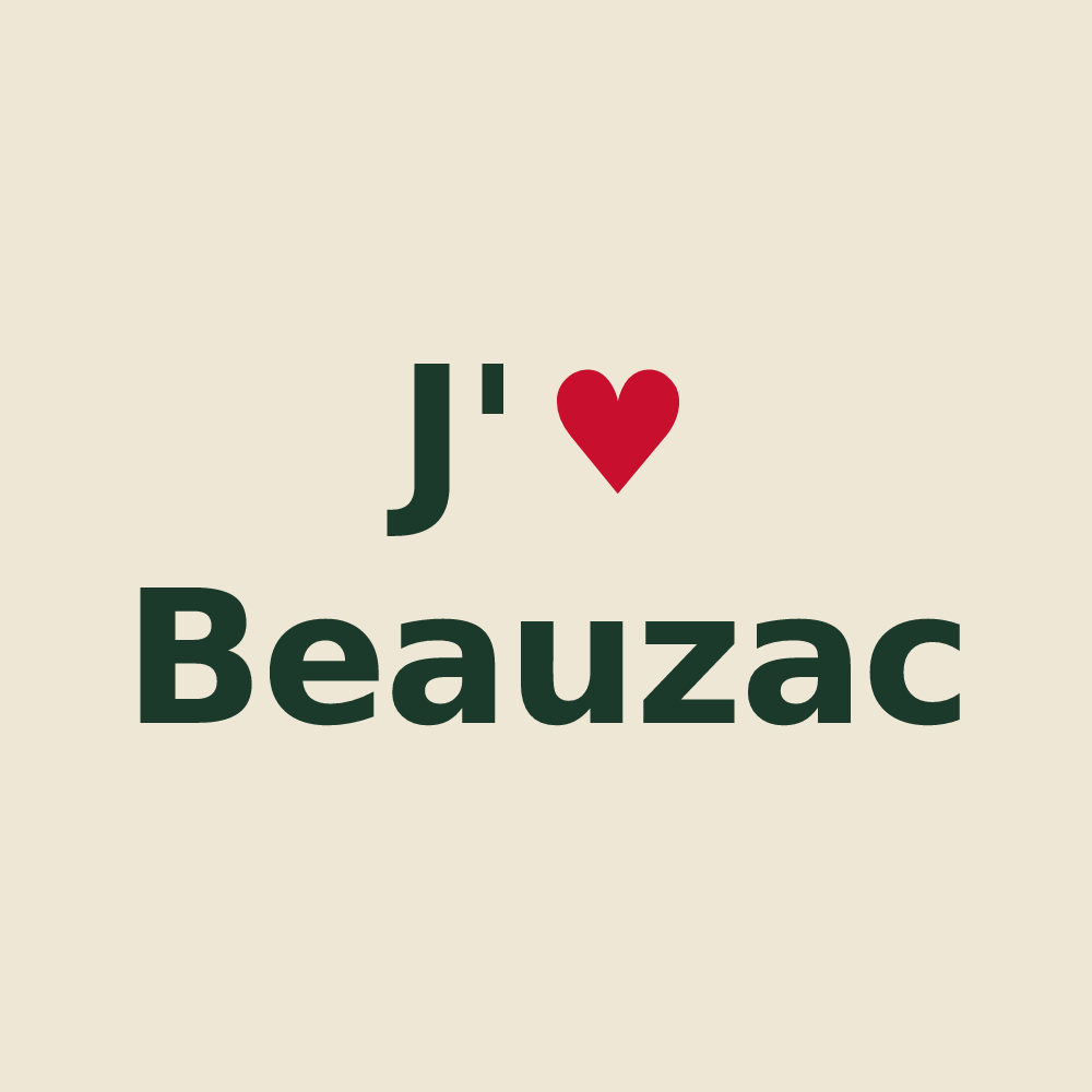 Tote bag personnalisé Beauzac — design J'aime Beauzac