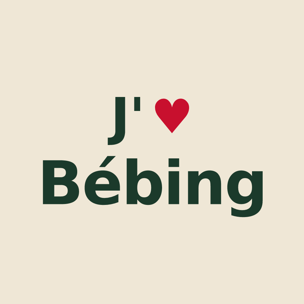 Tote bag personnalisé Bébing — design J'aime Bébing