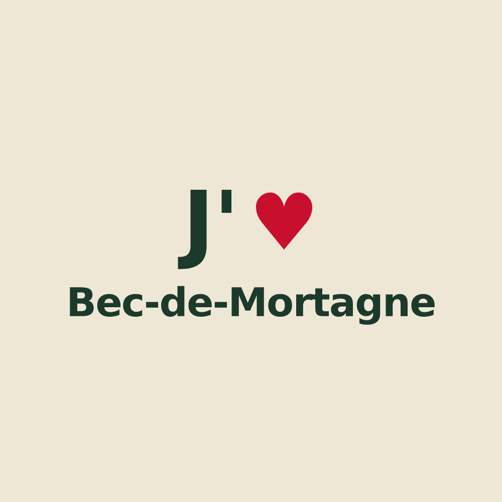 Tote bag personnalisé Bec-de-Mortagne — design J'aime Bec-de-Mortagne