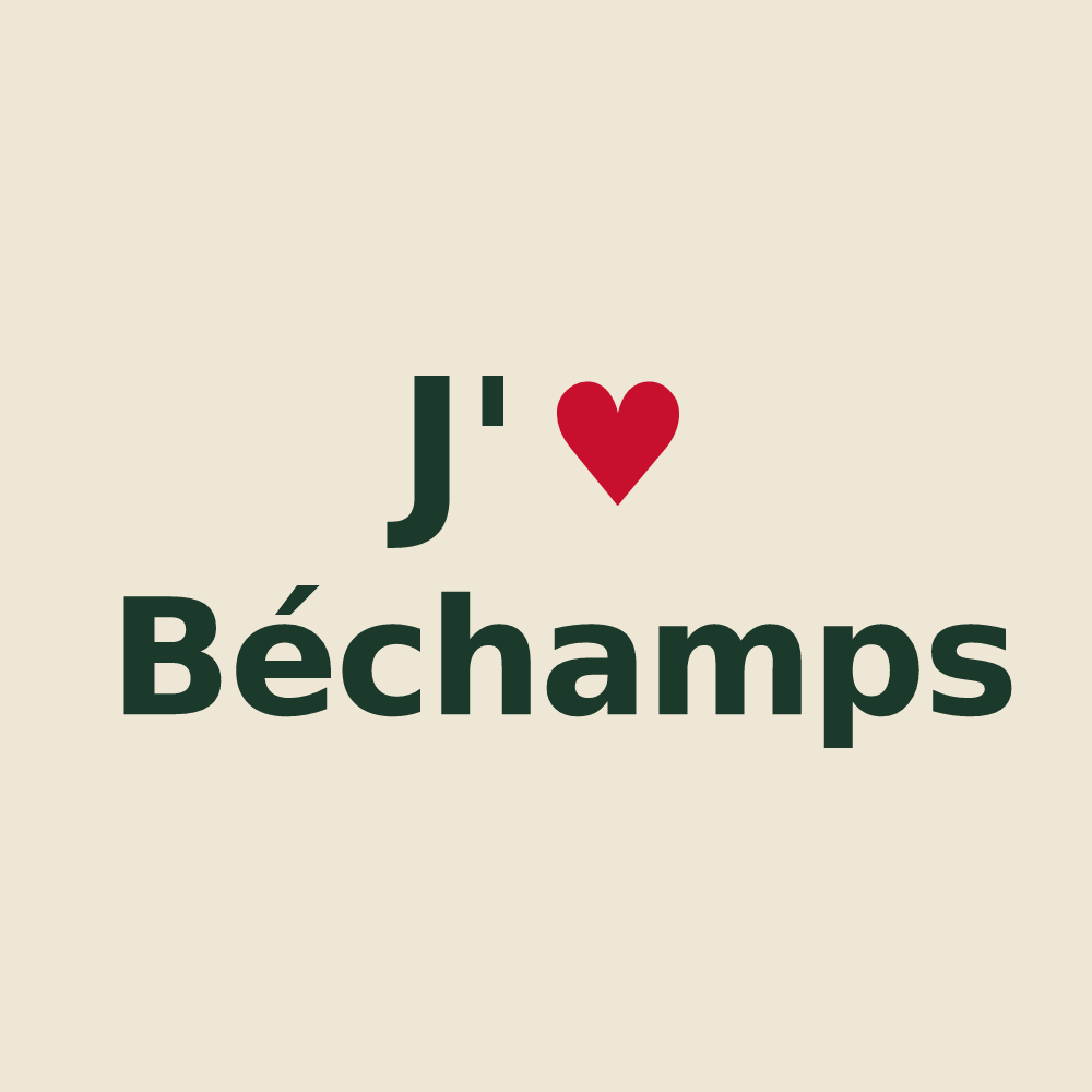 Tote bag personnalisé Béchamps — design J'aime Béchamps
