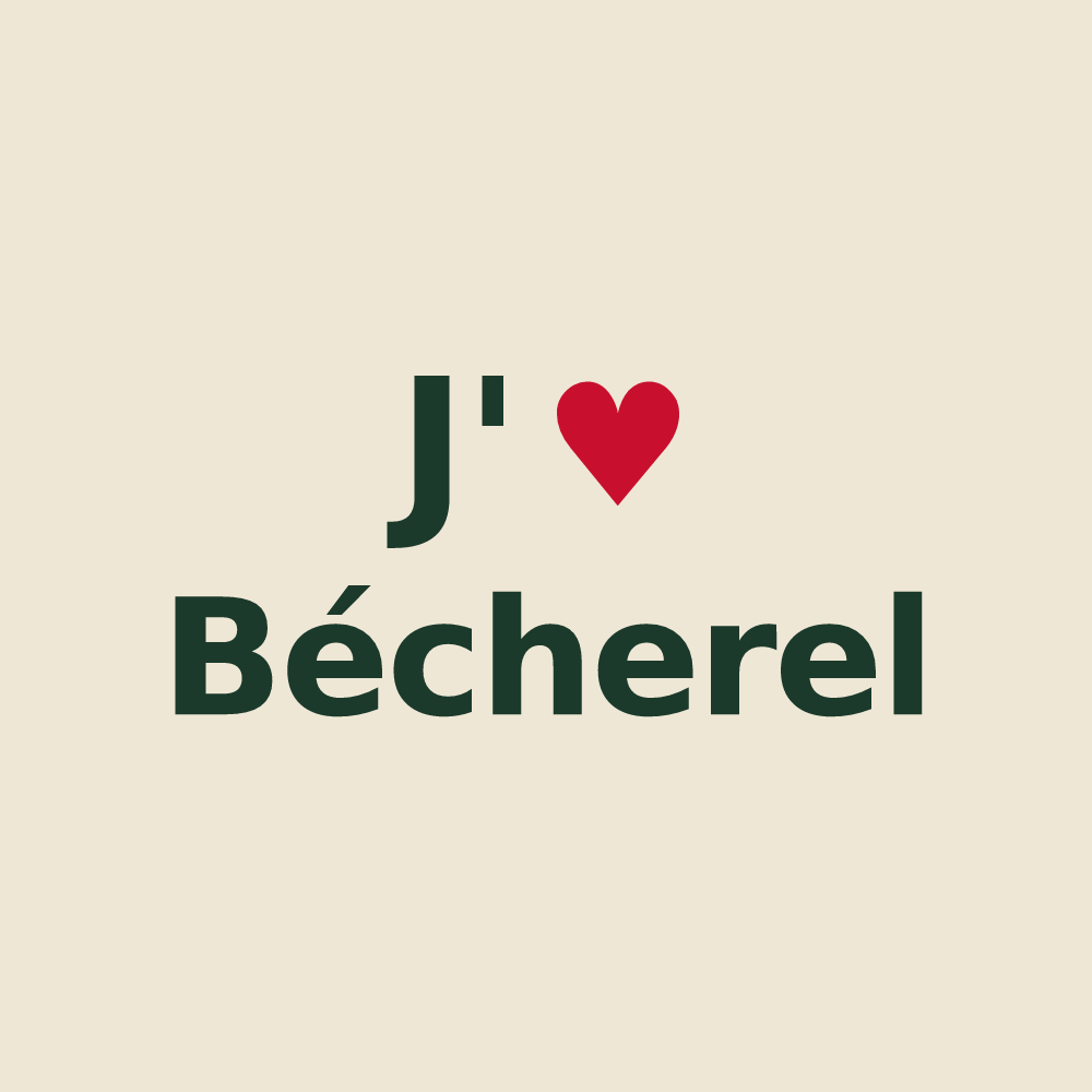 Tote bag personnalisé Bécherel — design « J'aime Bécherel » imprimé sur le tote bag