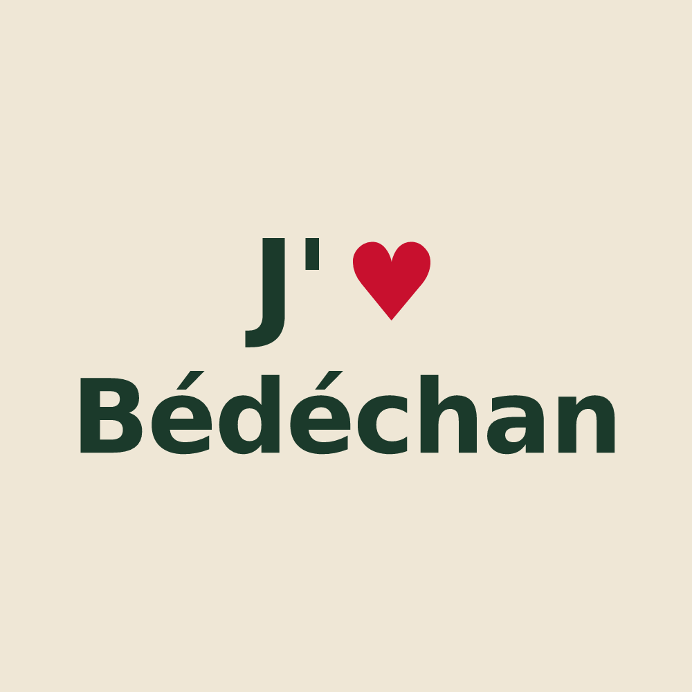 Tote bag personnalisé Bédéchan — design J'aime Bédéchan