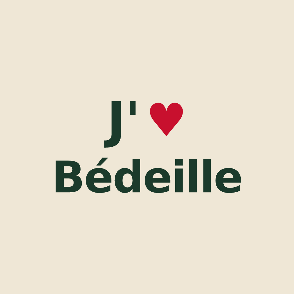Tote bag personnalisé Bédeille — design J'aime Bédeille