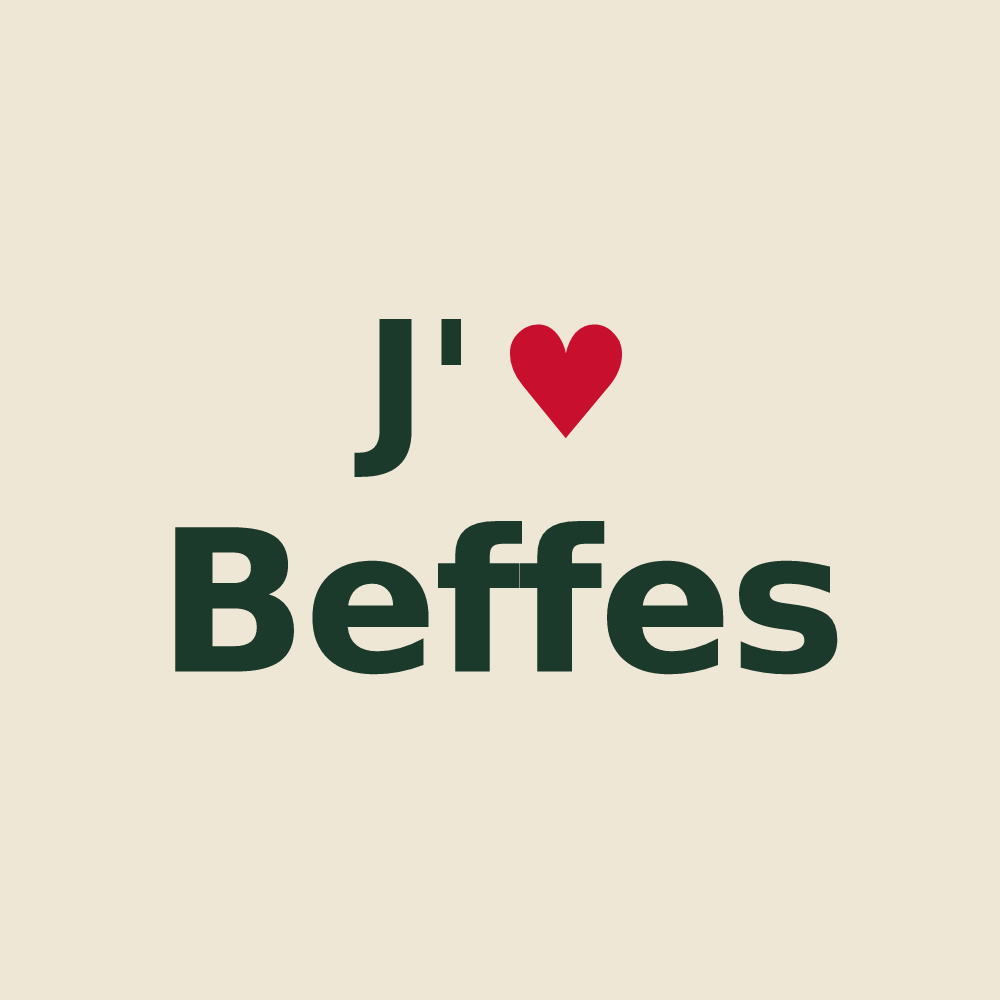 Tote bag personnalisé Beffes — design J'aime Beffes