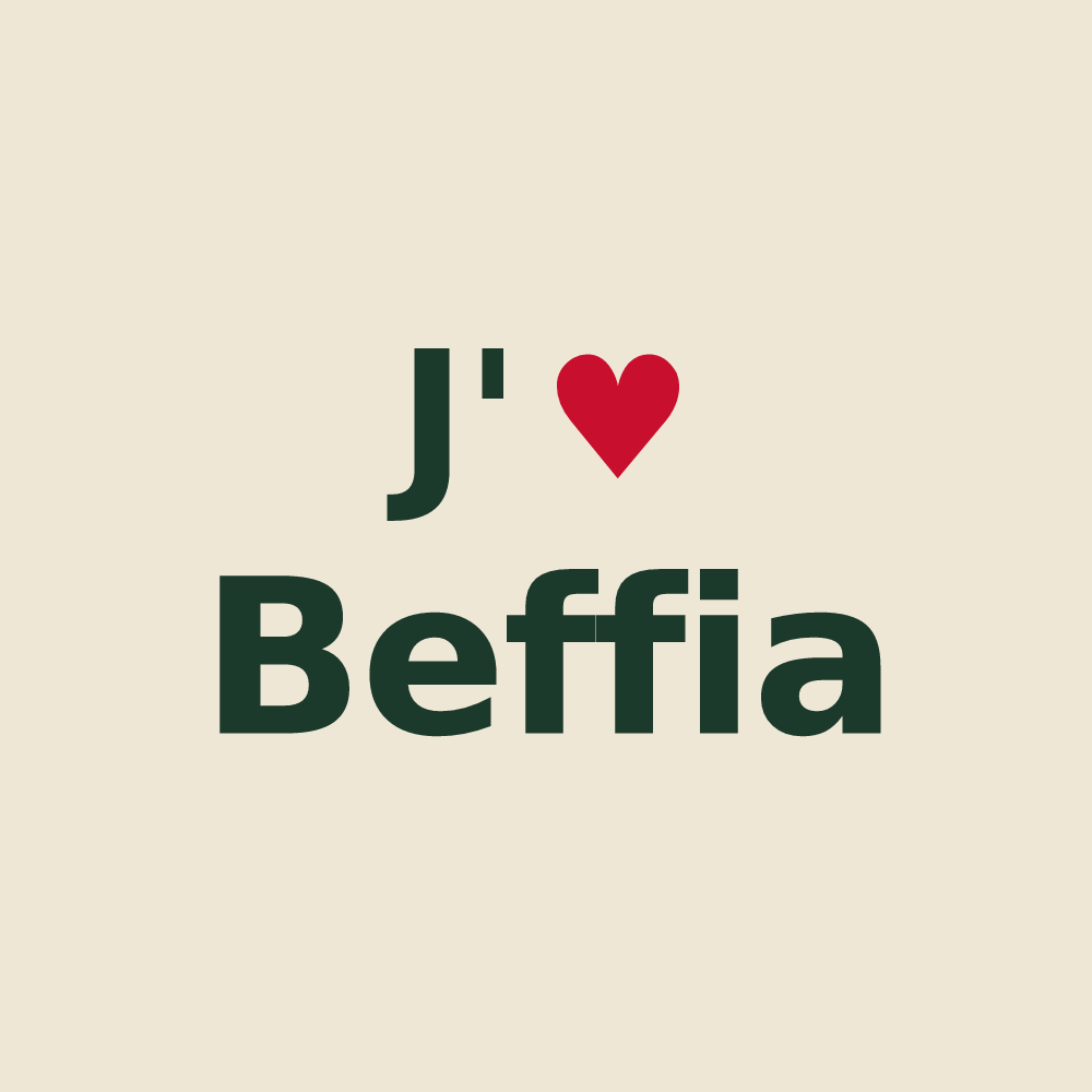 Tote bag personnalisé Beffia — design J'aime Beffia