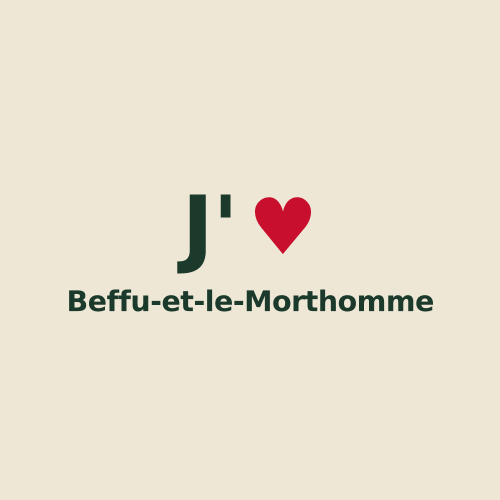 Tote bag personnalisé Beffu-et-le-Morthomme — design J'aime Beffu-et-le-Morthomme