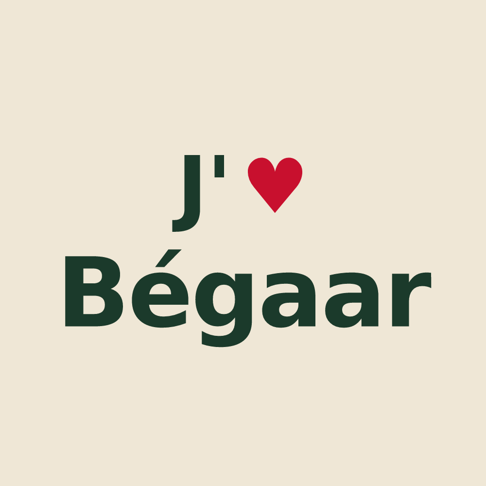 Tote bag personnalisé Bégaar — design J'aime Bégaar