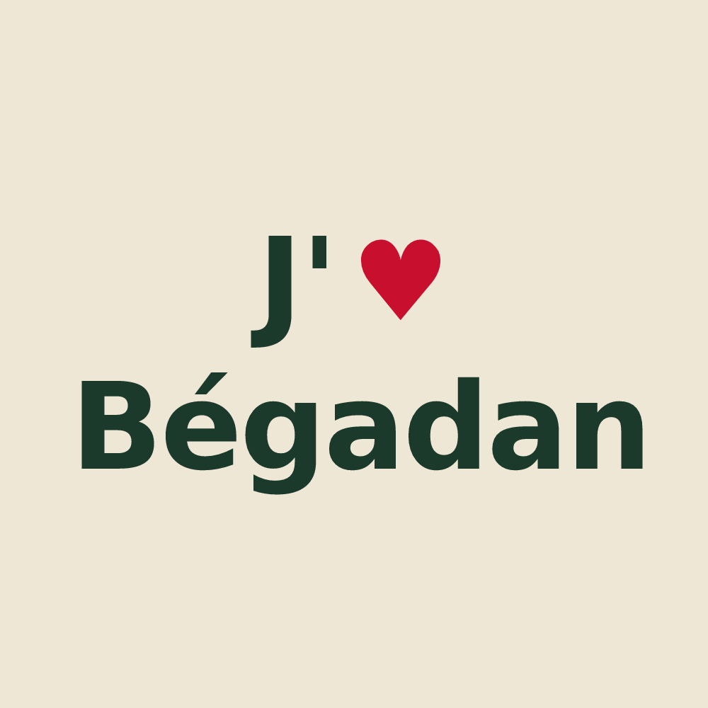 Tote bag personnalisé Bégadan — design J'aime Bégadan