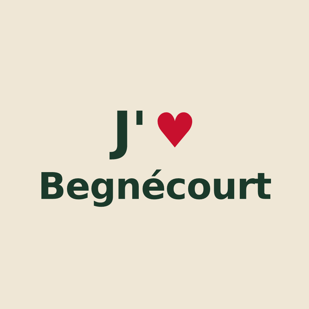 Tote bag personnalisé Begnécourt — design J'aime Begnécourt