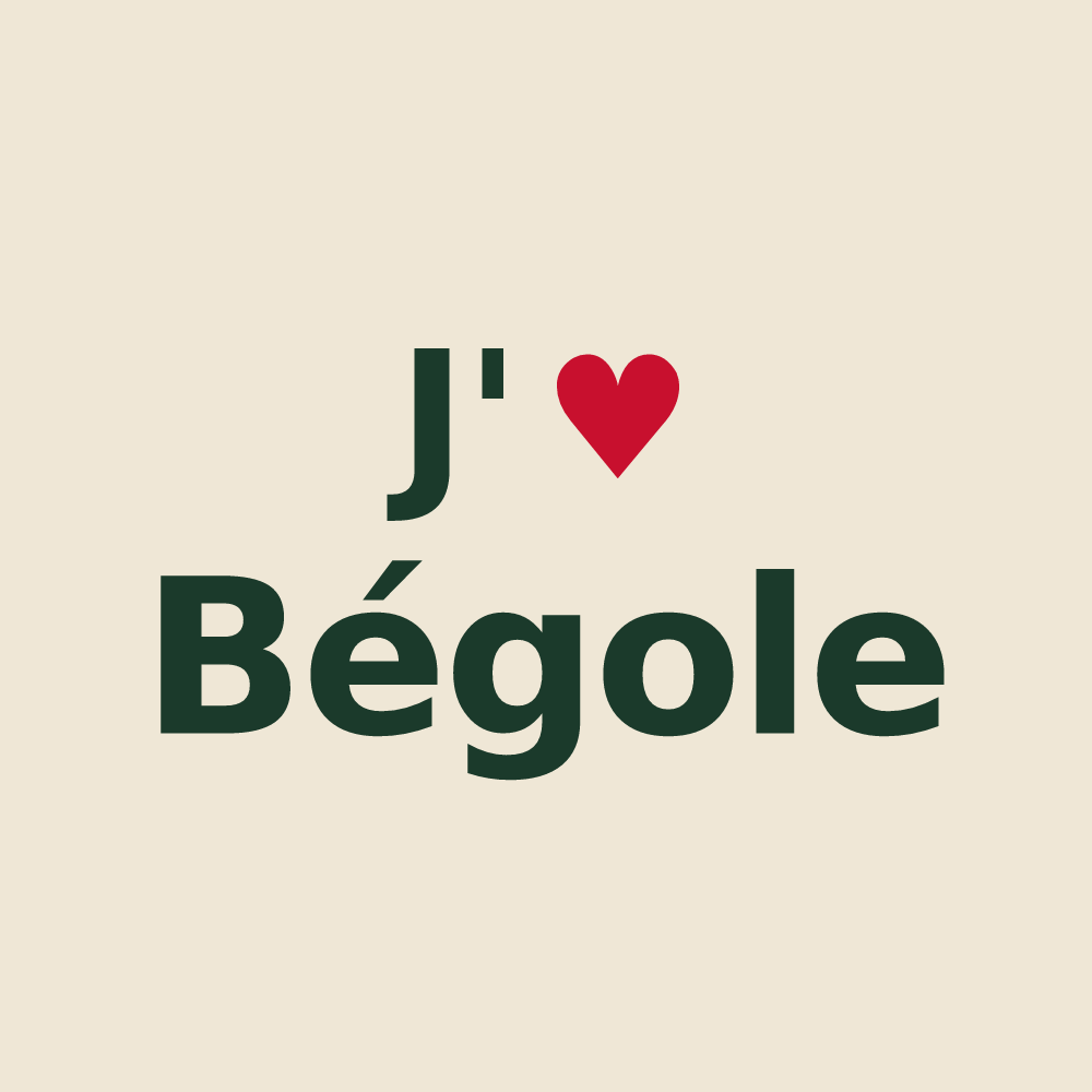 Tote bag personnalisé Bégole — design J'aime Bégole