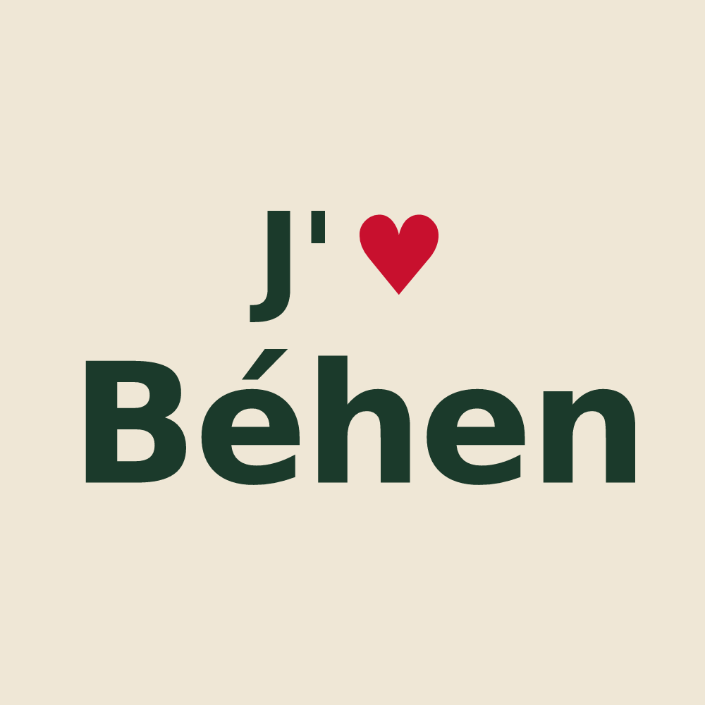Tote bag personnalisé Béhen — design J'aime Béhen
