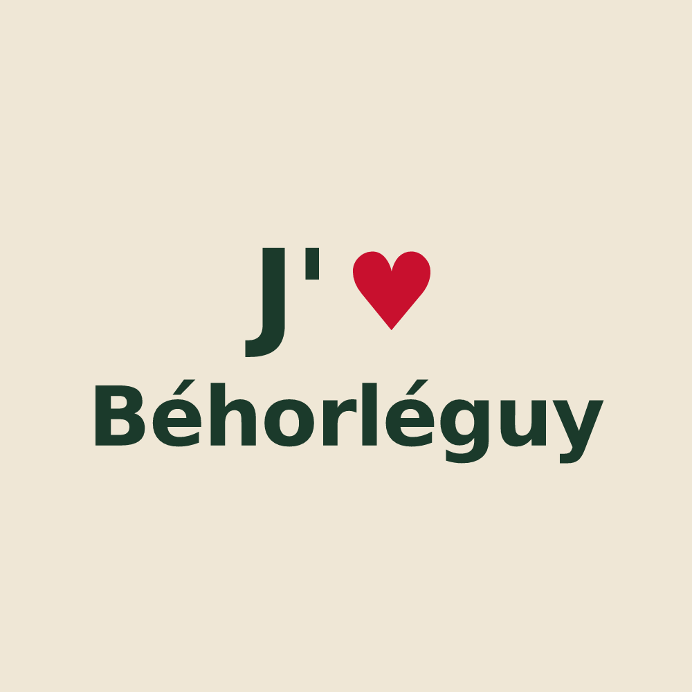 Tote bag personnalisé Béhorléguy — design J'aime Béhorléguy