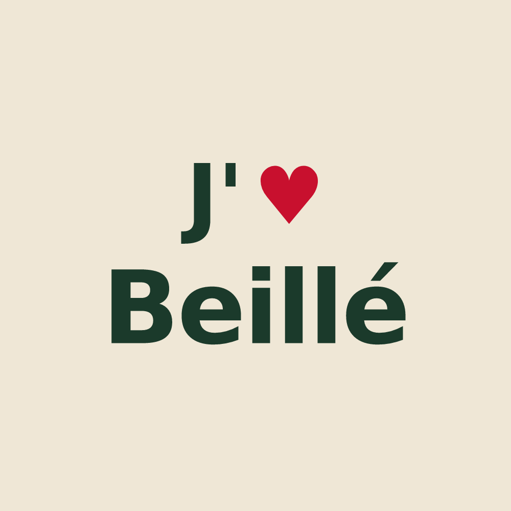 Tote bag personnalisé Beillé — design J'aime Beillé