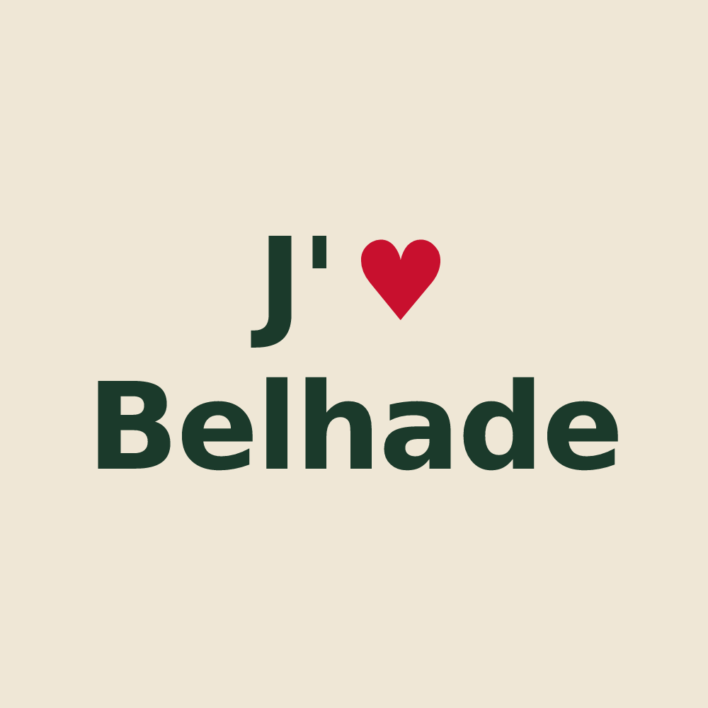 Tote bag personnalisé Belhade — design J'aime Belhade