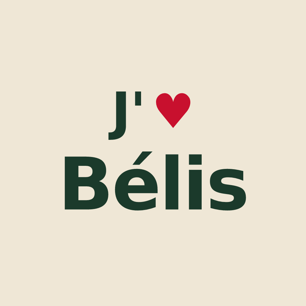Tote bag personnalisé Bélis — design J'aime Bélis