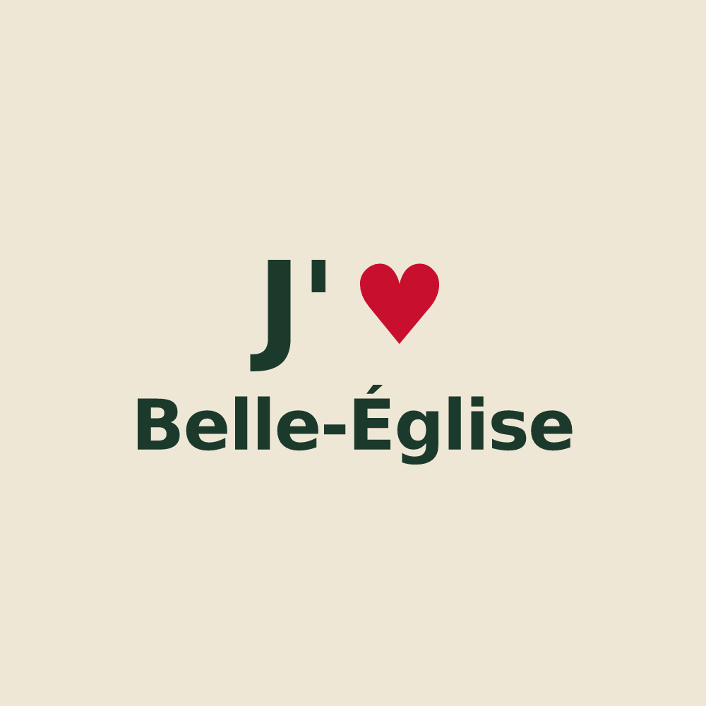 Tote bag personnalisé Belle-Église — design J'aime Belle-Église