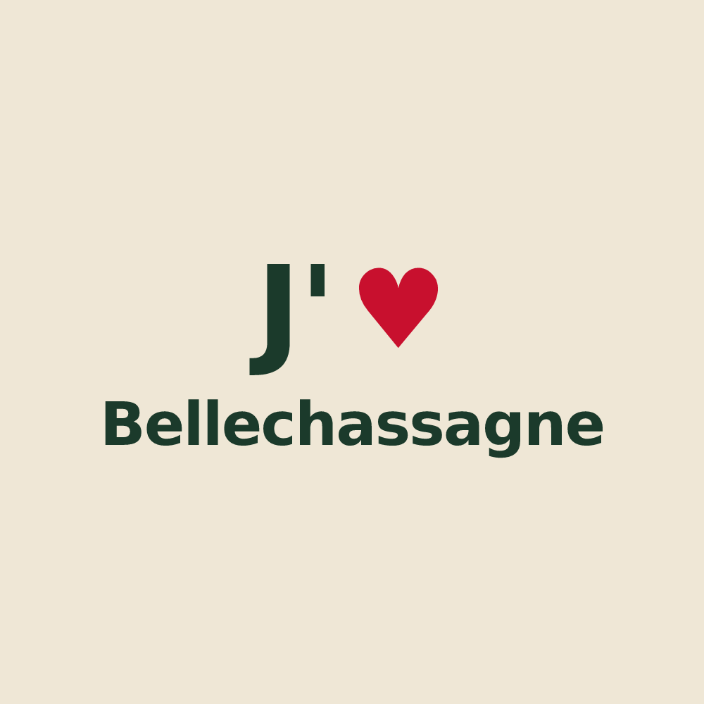 Tote bag personnalisé Bellechassagne — design J'aime Bellechassagne