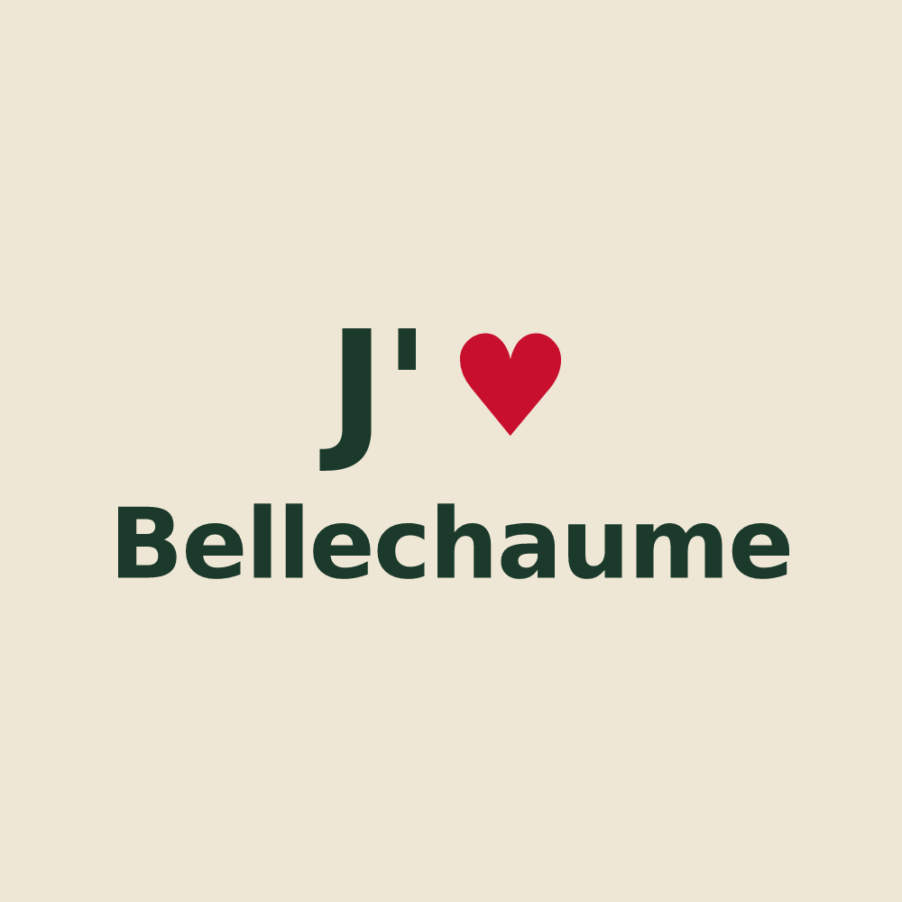 Tote bag personnalisé Bellechaume — design J'aime Bellechaume