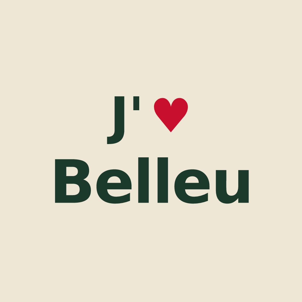 Tote bag personnalisé Belleu — design J'aime Belleu