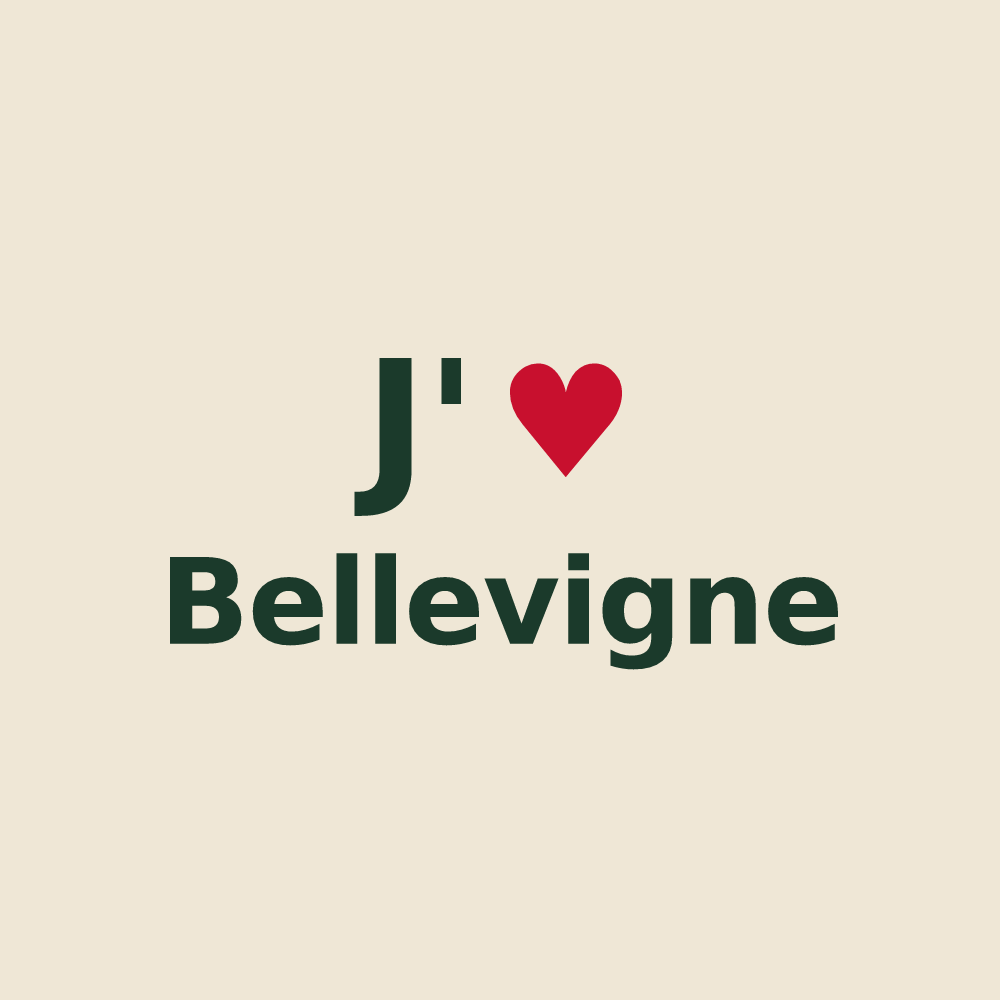 Tote bag personnalisé Bellevigne — design J'aime Bellevigne
