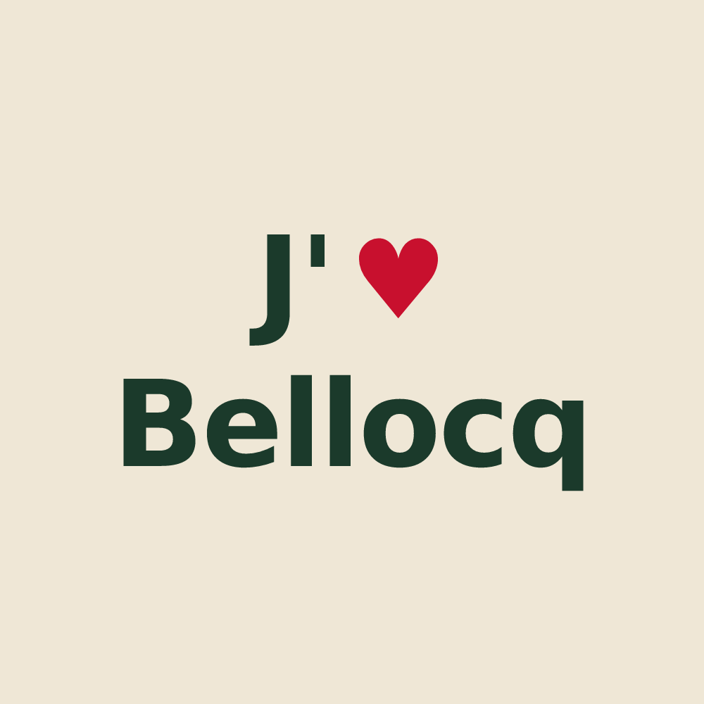 Tote bag personnalisé Bellocq — design J'aime Bellocq