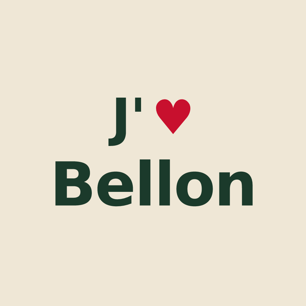 Tote bag personnalisé Bellon — design J'aime Bellon