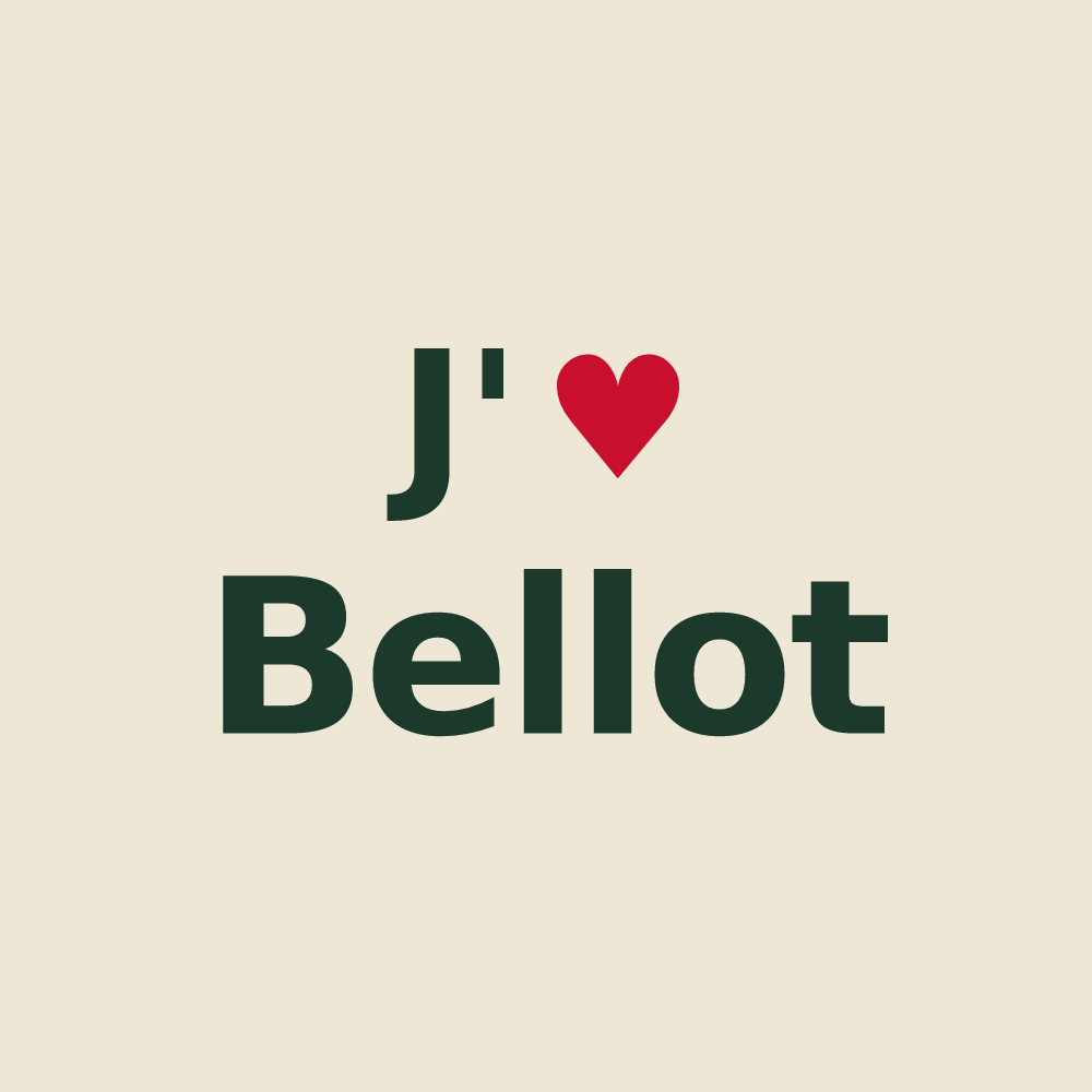 Tote bag personnalisé Bellot — design J'aime Bellot