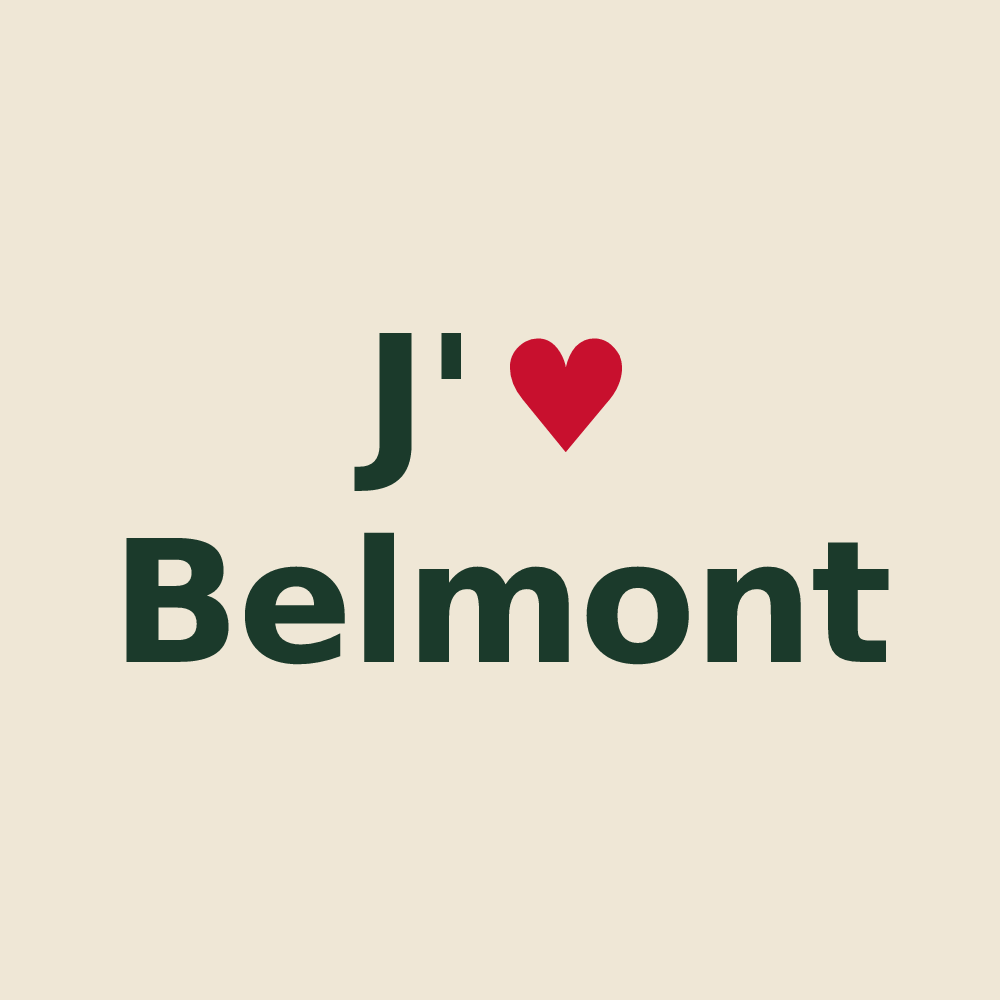 Tote bag personnalisé Belmont — design J'aime Belmont