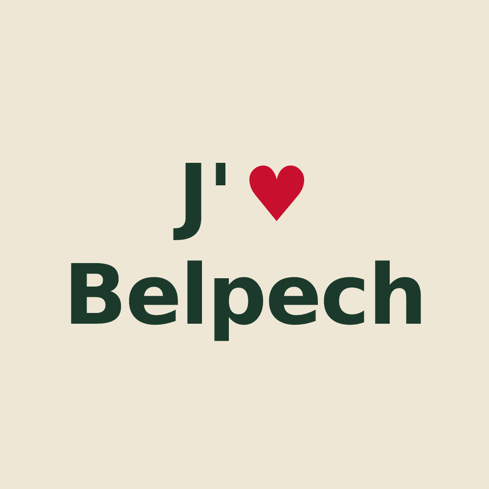 Tote bag personnalisé Belpech — design J'aime Belpech