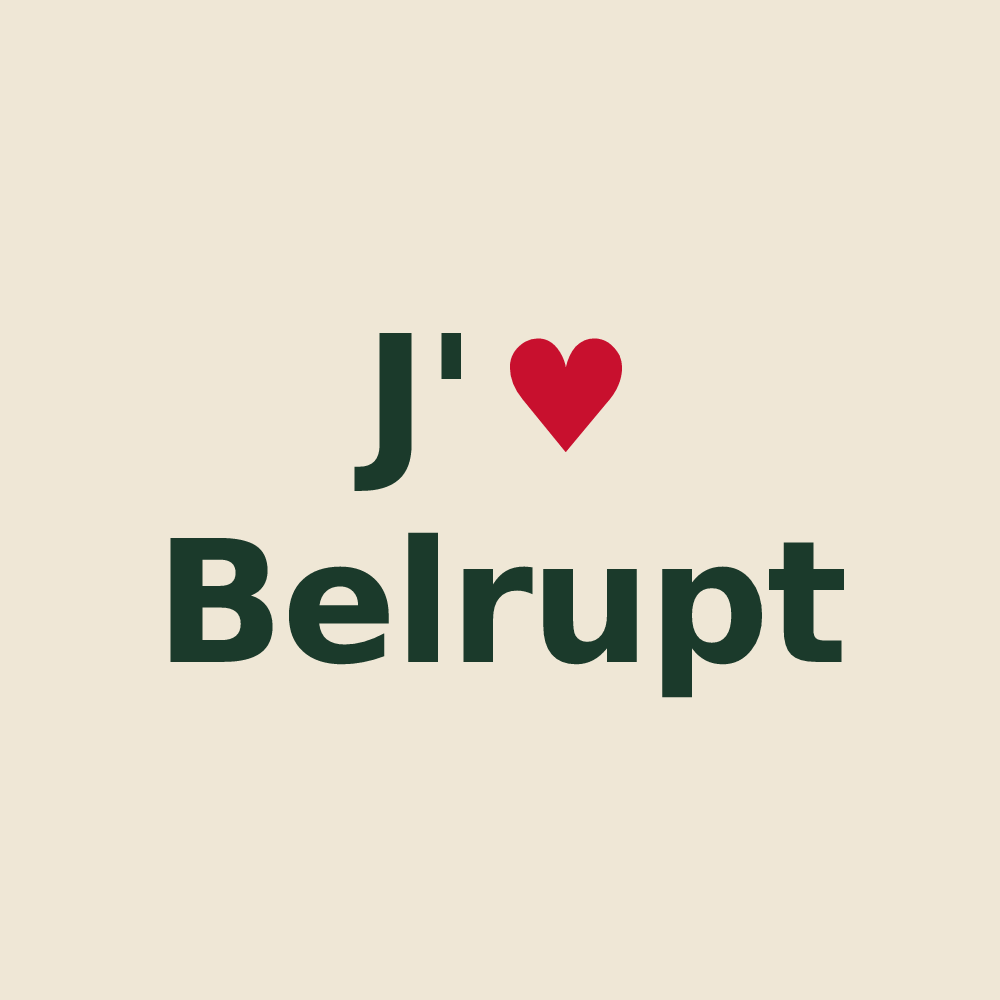 Tote bag personnalisé Belrupt — design J'aime Belrupt