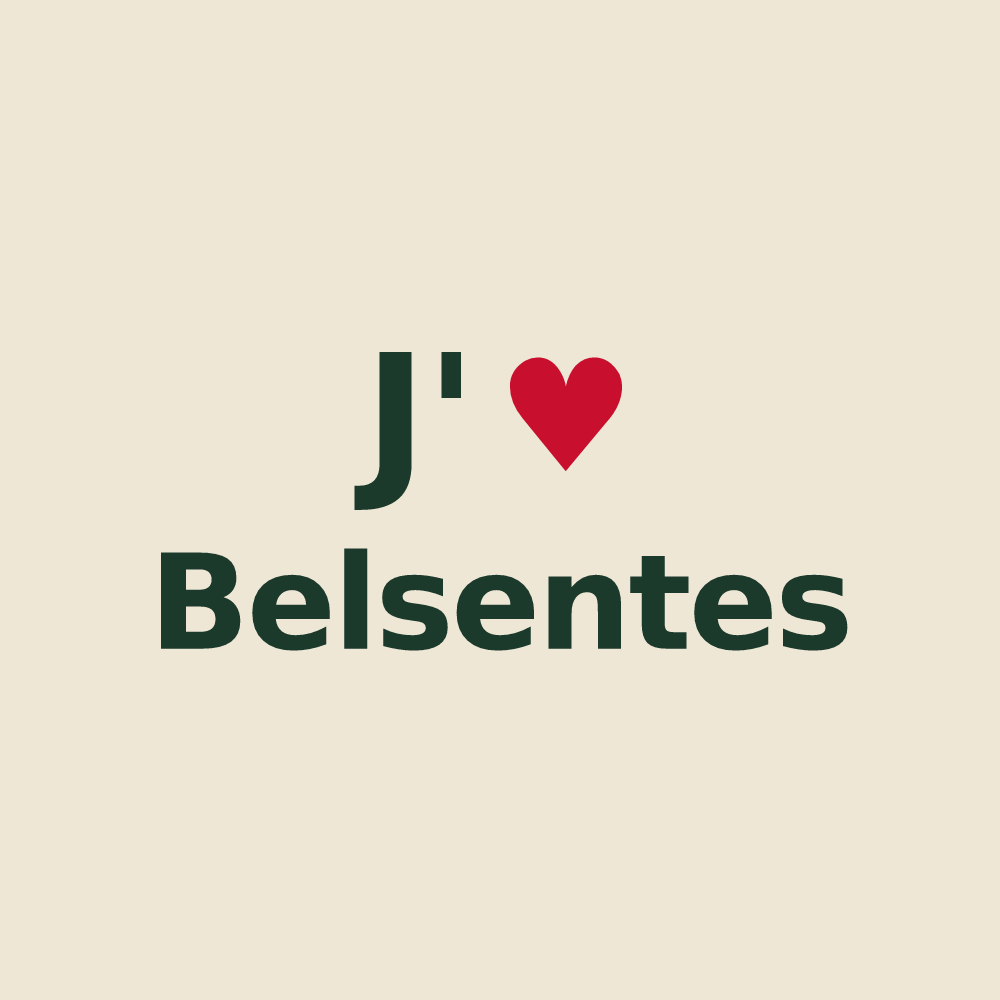 Tote bag personnalisé Belsentes — design J'aime Belsentes
