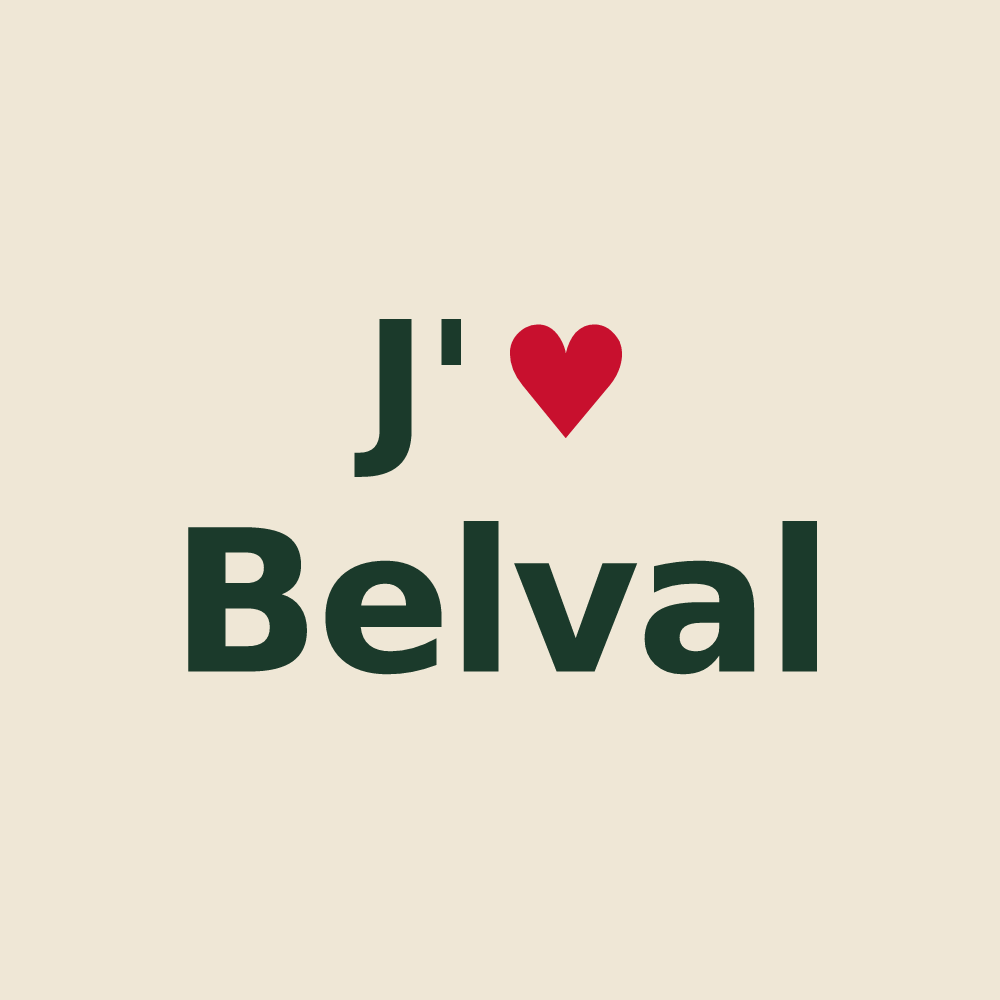 Tote bag personnalisé Belval — design J'aime Belval