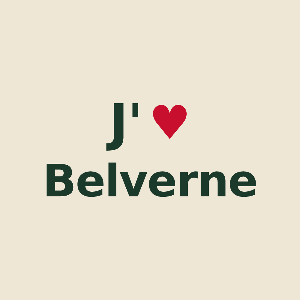 Tote bag personnalisé Belverne — design J'aime Belverne
